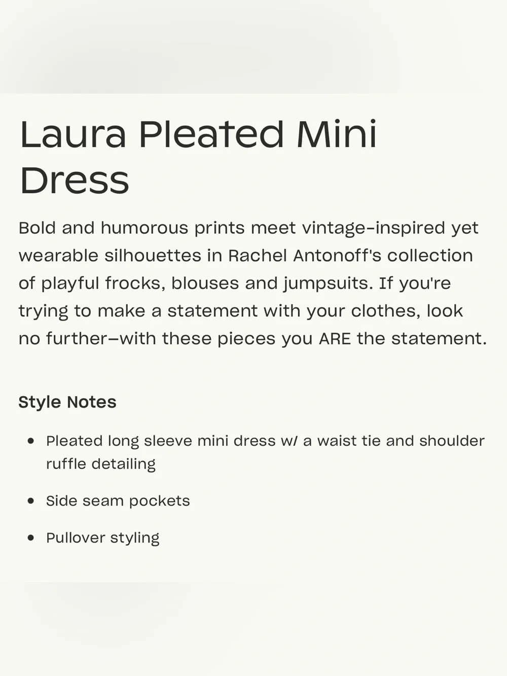 Large Rachel Antonoff Laura pleated mini dress dog pattern Green Long-Sleeve